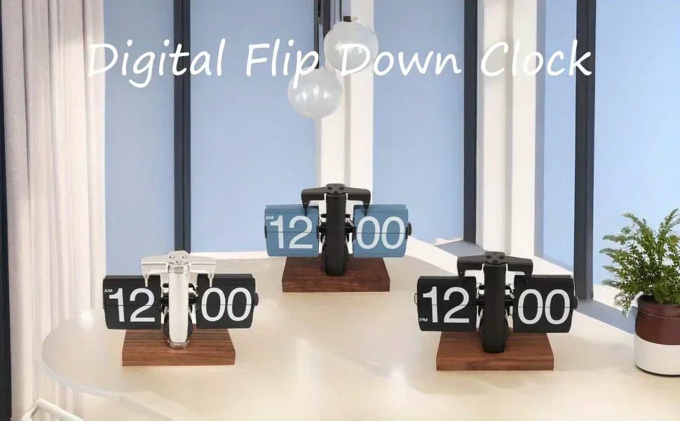 Batteriebetriebene mechanische Schmelzuhr, klappbare Schreibtischuhr, digitale Retro-Uhr mit automatischem rotierendem Rohr, zur Dekoration