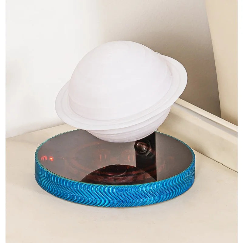 Magnetische schwebende Glühbirne, Saturn-Mondlampe, schwebende rotierende Tischlampe, kreative Büro- und Heimdekoration, einzigartige Geschenke