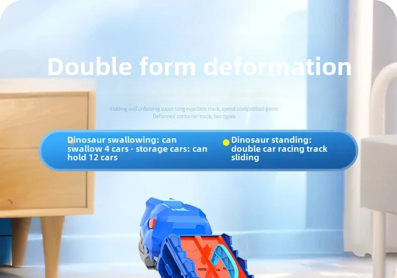 Großer neuer Dinosaurier, der Autos pielzeug isst, transformierbare Lager trägheit gleitendes Auto für Kinder intelligente Motorrad fans