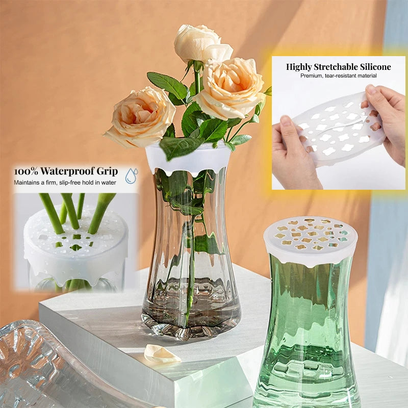 Silikon-Blumengitter für Vasen – Flexibler Blumenstielhalter, Wasserdicht & Wiederverwendbar | DIY
