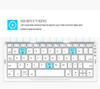 BOW Mini-Klapp-Bluetooth-Tastatur, kabellose Tastatur, unterstützt 3 Geräte mit Ständer, wiederaufladbare faltbare Tastatur für Telefon, Tablet