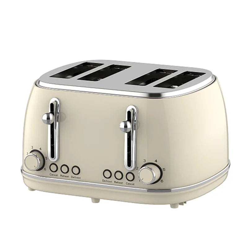 Retro-Frühstücksset, Geräte, 4-Scheiben-Toaster, elektrischer Wasserkocher und Toaster-Set, Saftmixer