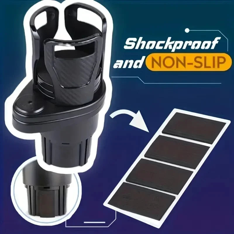 360 drehbarer Auto-Getränkehalter, multifunktional, 4-in-1, verstellbar, Dual-Getränkehalter, Expander-Adapter, Auto-Getränkehalterung, Handy-Halterung