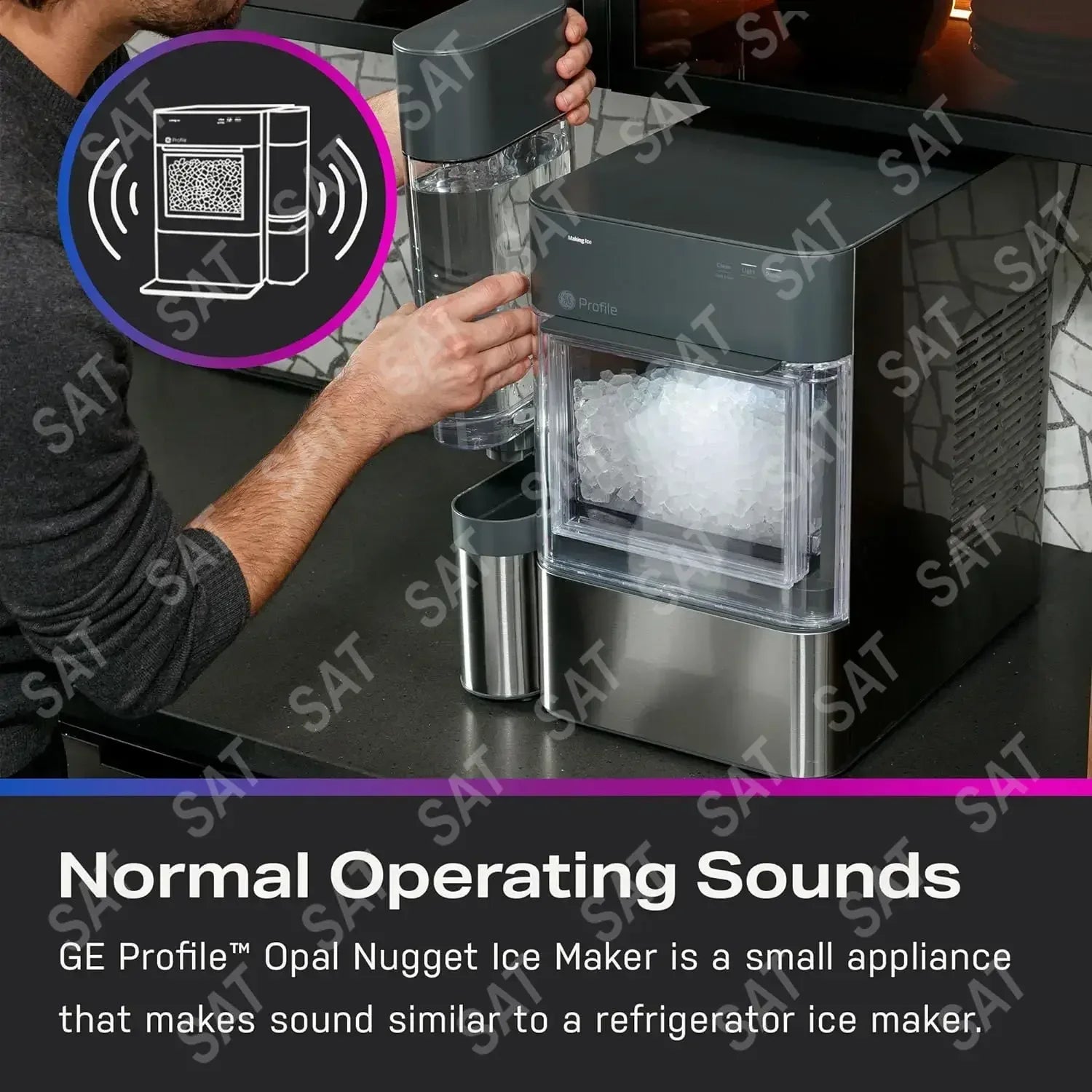 GE Profile Opal 2.0 Nugget-Eisbereiter – Arbeitsplatte, WiFi, Seitentank, 12 kg
