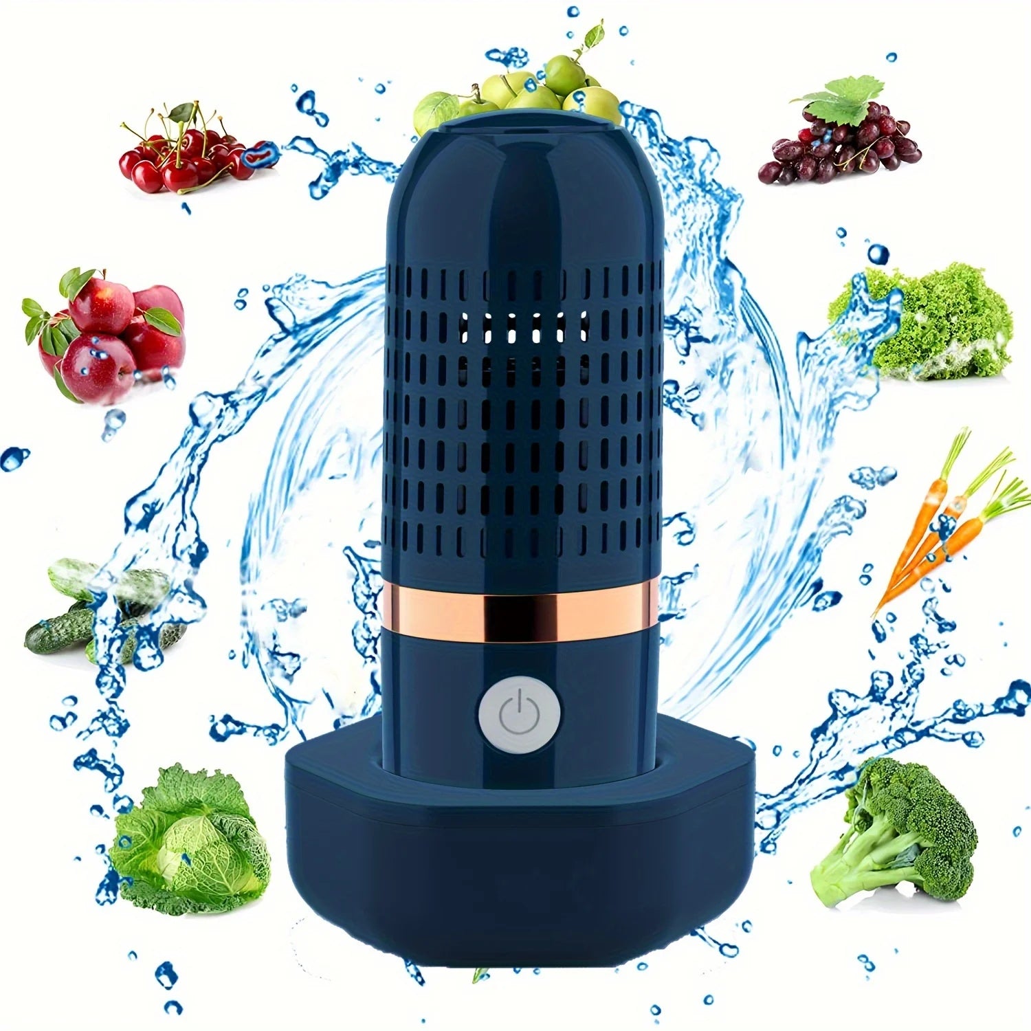 Alanchi Obst- & Gemüse-Reinigungsgerät – Kabellos, USB, Ionen-Reinigung, 4400mAh, 3 Farben