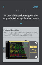FNB58 USB-Tester, Voltmeter, Amperemeter, Typ C, Schnellladungserkennung, Auslöser, Kapazitätsmessung, Welligkeitsmessung