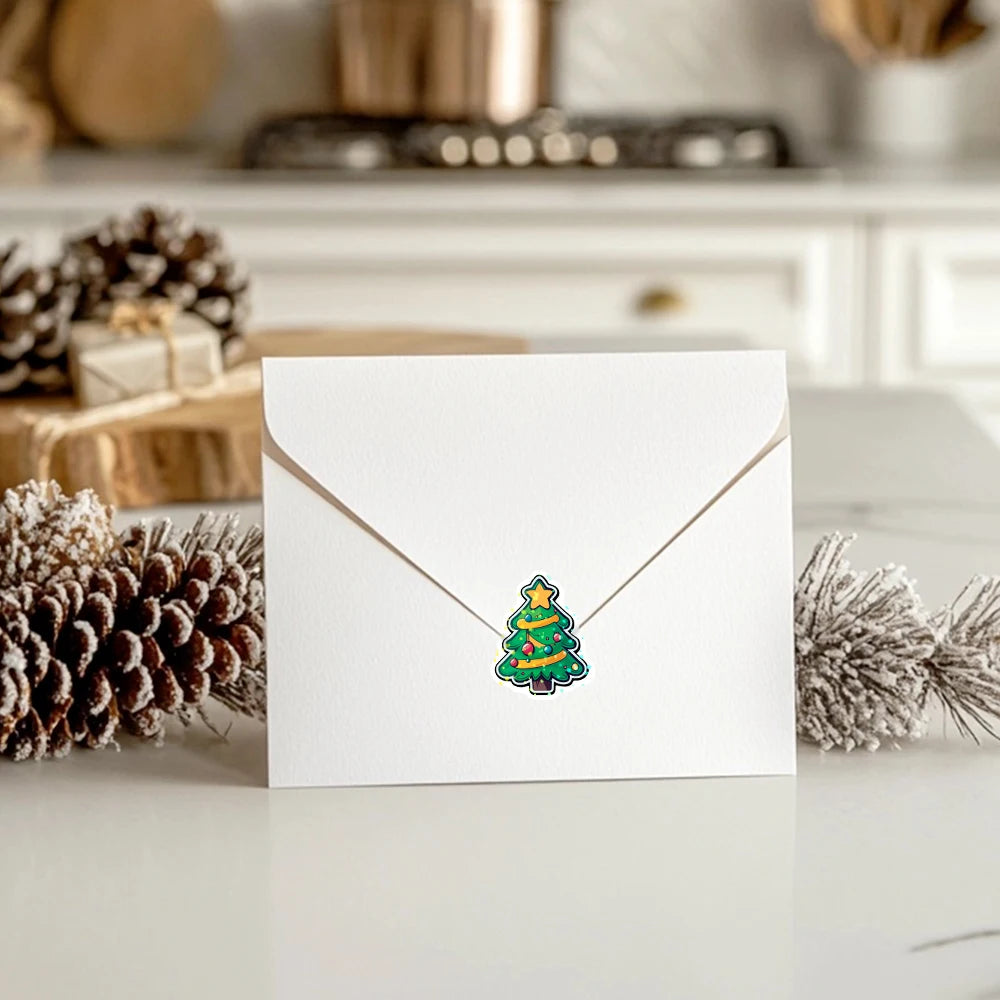 500 stücke Laser Cartoon Weihnachten Aufkleber Weihnachten Geschenk Verpackung Label Aufkleber Belohnung Aufkleber Sammelalbum Schreibwaren, 1"