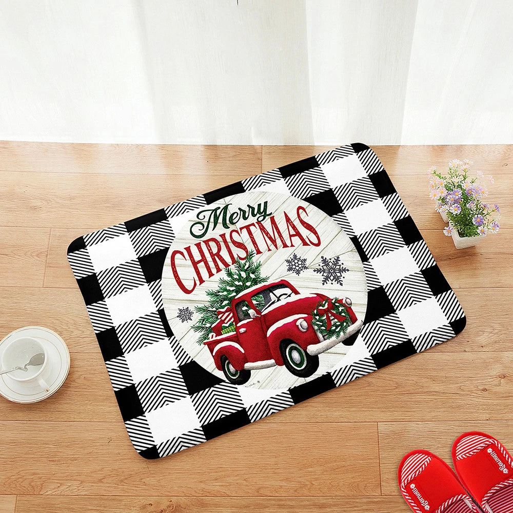 1 Stück Weihnachtsdekoration Fußmatte, Willkommensmatte für die hintere Vordertür im Innen- und Außenbereich, Winter-Fußmatte.
