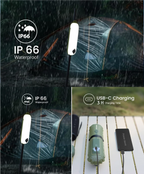 2-in-1-LED-Lampe, 2000 mAh, wiederaufladbar, Notlicht für den Außenbereich, IP66, wasserdicht, aufblasbar, faltbar, magnetisches Fülllicht, USB-Aufladung