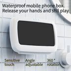 Dusch-Handyhalterung, wasserdichte Wandhalterung für Badezimmer, 360° drehbar, beschlagfrei, Touchscreen-Halterung für alle Handys