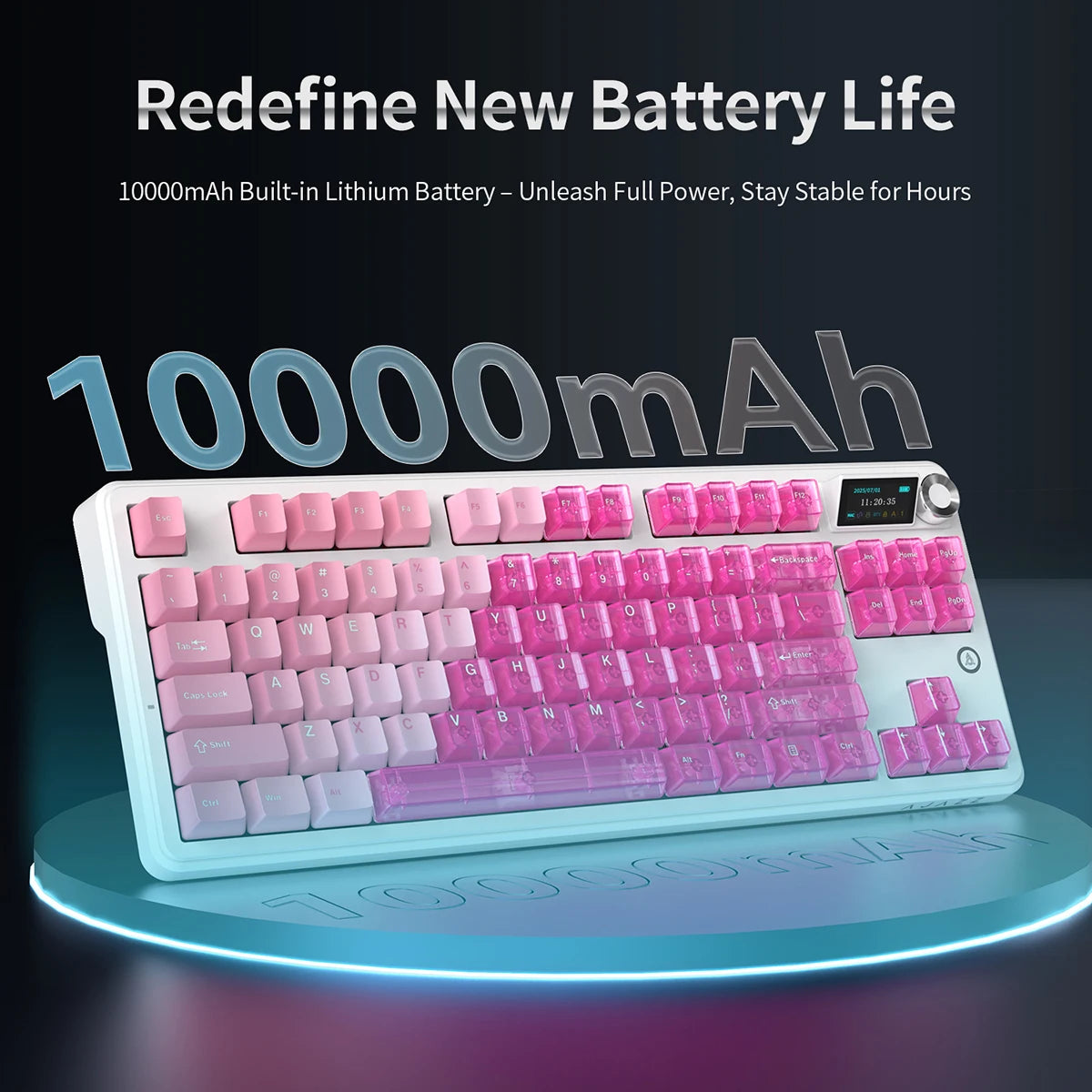 AJAZZ MK87 Drahtlose mechanische Tastatur 75 % Tri-Mode RGB PBT Tastenkappen Hot-Swap-Gaming-Tastaturdichtung 10000 mAh für Gamer PC/Mac