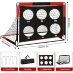 Pop-Up Fußballtor mit Zielscheibe – 122×91cm, faltbar, tragbar, Schwarz/Rot, für Kinder & Garten