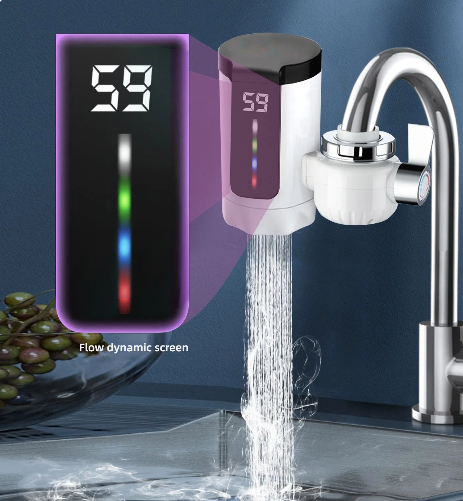 Elektrische Küche Waschbecken Warmwasserbereiter Wasserhahn Instant Hot Edelstahl Wasserhahn Heizung Kaltheizung Küchenzubehör