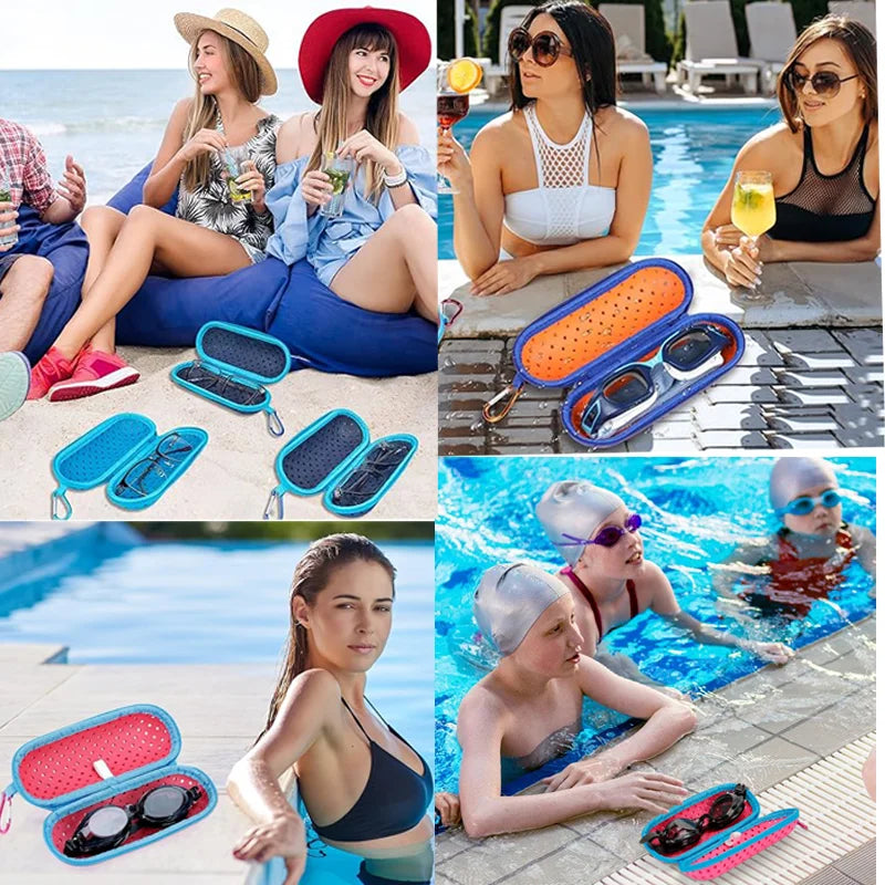 EVA Weiche Schwimmbrille Organizer Schutz Brillenetui Schwimmausrüstung Atmungsaktive Entwässerungsloch Tragbare Schutzbrillenabdeckung