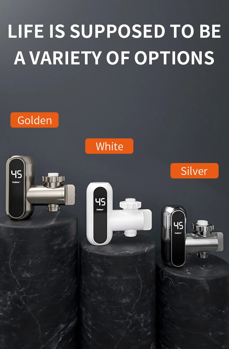 Fudeer 3400 W 220 V Elektrische Küche Warmwasserbereiter Wasserhahn Instant Hot Edelstahl Wasserhahn Heizung Kaltheizung Wasserhahn