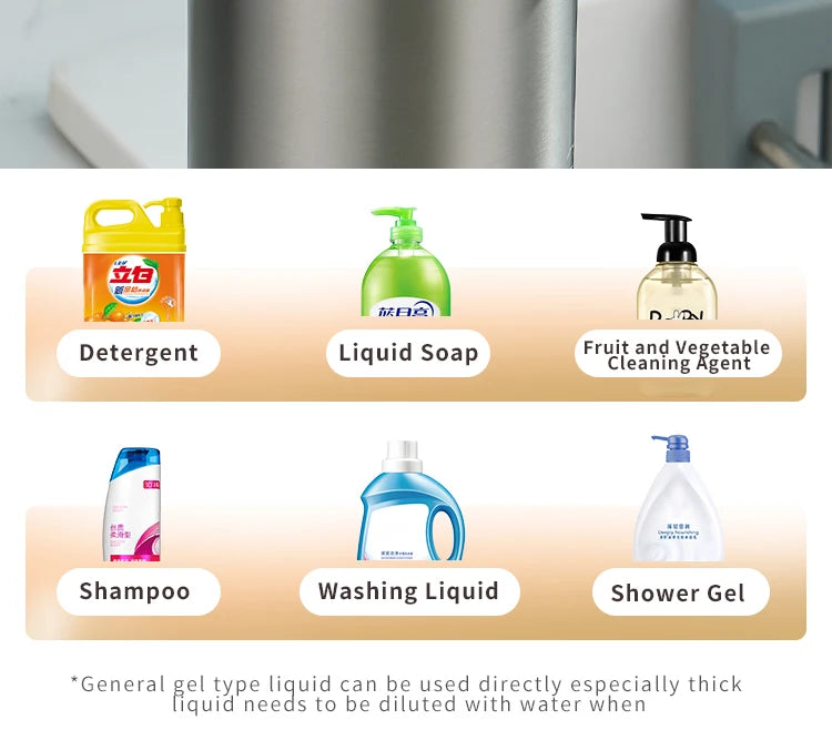 Küchenseifenmaschine, automatischer Sensor, Händedesinfektionsmittel, intelligenter elektrischer Seifenspender für Körperwaschmittel, Edelstahl 304