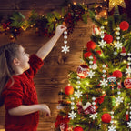 6/12/24 Stück Schneeflocken-Kristall-Weihnachtsschmuck für Weihnachtsbaumschmuck, hängende Schneeflocken-Ornamente aus klarem Acryl als Geschenk