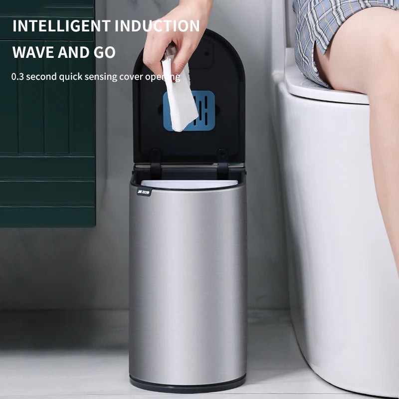 Neue Xiaomi Edelstahl Smart Mülleimer Wc Pinsel Anzug Wasserdichte Mülleimer mit Abdeckung Badezimmer Schmale Smart Sensor Eimer