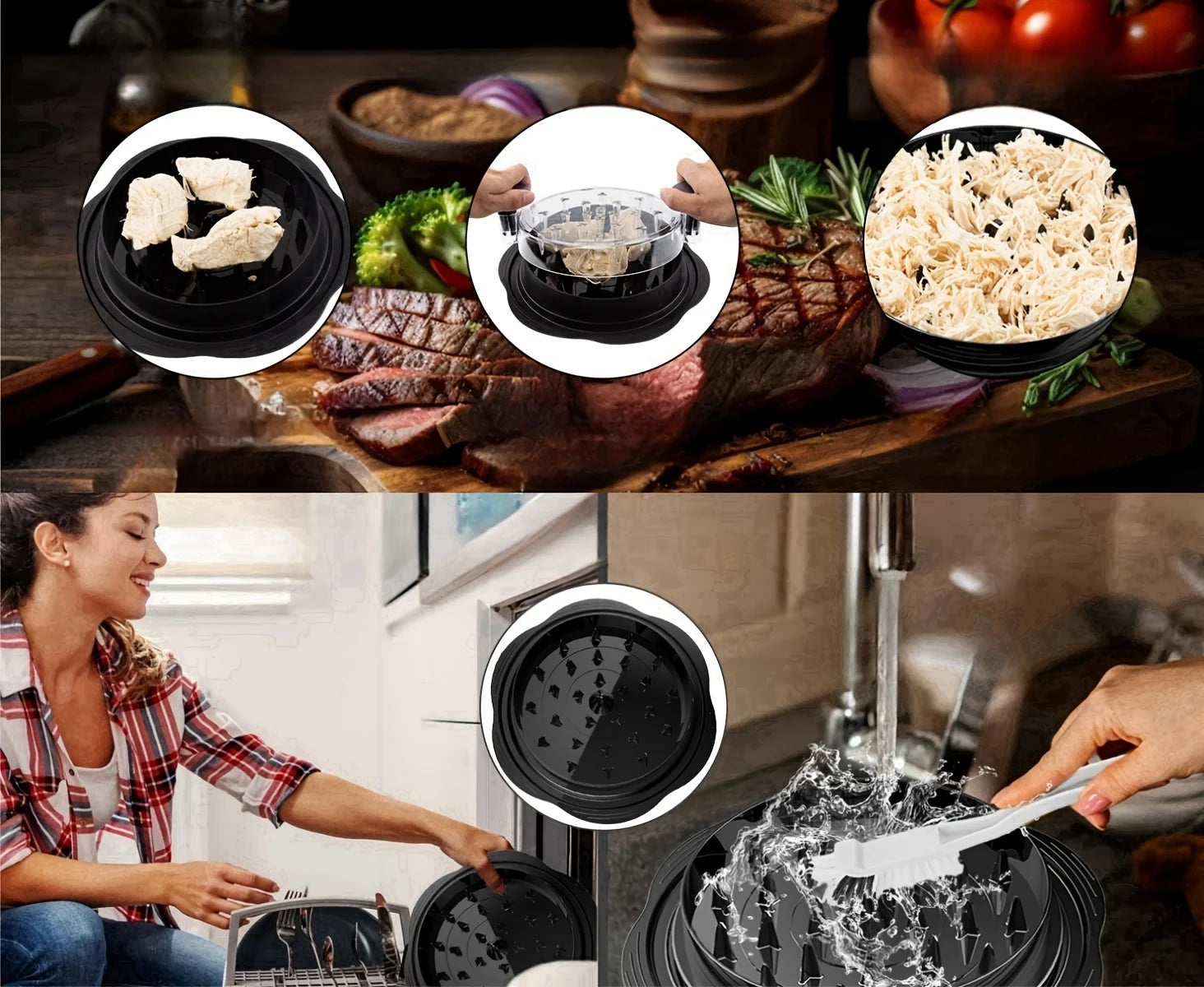 Ergonomischer Hähnchenzerkleinerer mit rutschfestem Griff – Manueller Fleischzerkleinerer für Schweinefleisch, Rindfleisch, Hühnchen – Für Küchenhelfer, Fleischzerkleinern