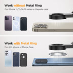 Magnetischer Reise-Handyhalter – 360°, Faltbar, MagSafe-kompatibel | Flugzeug, Zug & Schreibtisch | Schwarz