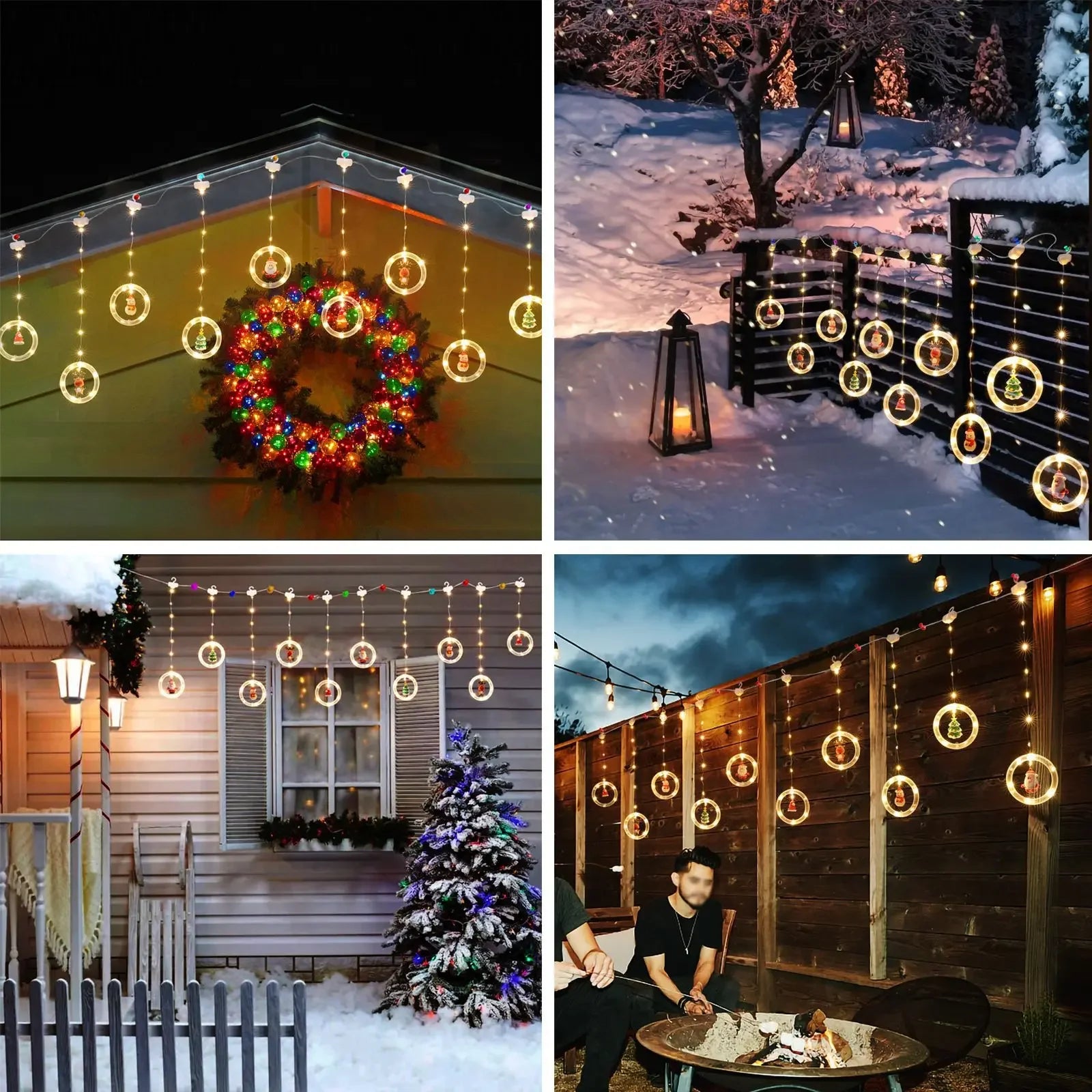 Weihnachten LED Streifen Lichter Zimmer Girlande LED Vorhang Lampe USB-Stecker Weihnachts dekoration Lichter für Schlafzimmer Wohnzimmer Fenster