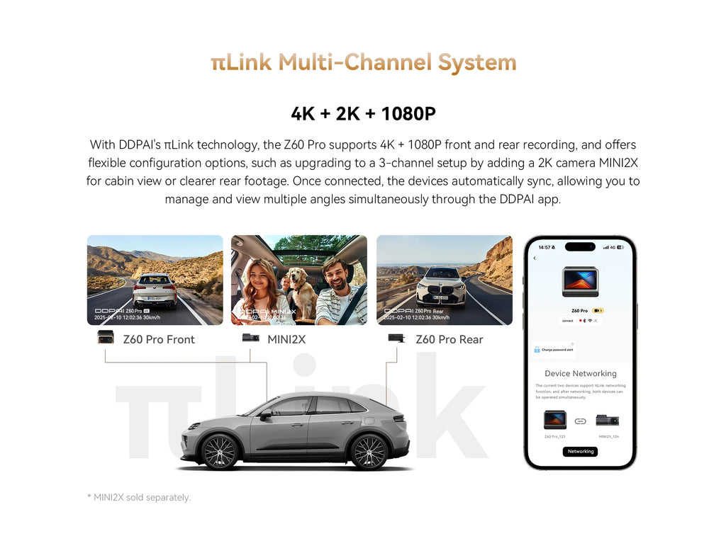 2025 neue DDPAI 4K Dash Cam Z60 Pro Unterstützung Vorne und Hinten Innen Auto Kamera SONY STARVIS2 678 Sensor 5GHz Wi-Fi ADAS 4G Auto DVR