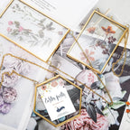 Doppelter Glas-Bilderrahmen, handgefertigt, gepresster Blumenrahmen, Wandbehang, Bilderrahmen für getrocknete Blumen, Heimwand mit Kette – nur Rahmen