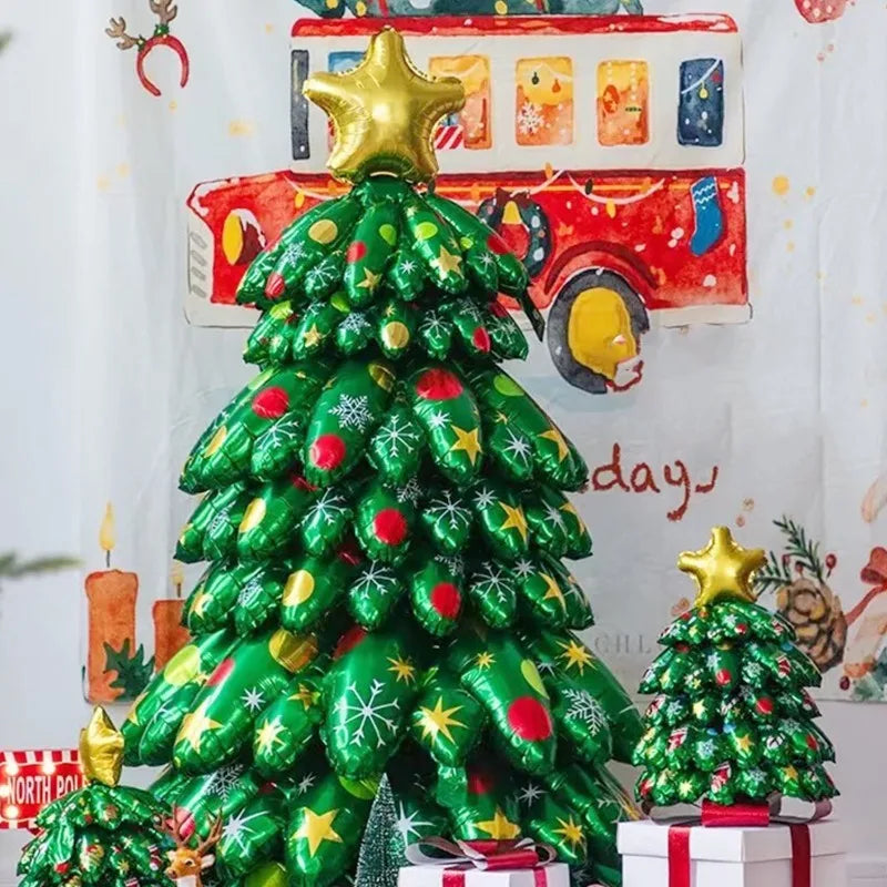 3D Große Weihnachtsbaum Luftballons Montieren Weihnachtsbaum Aluminiumfolie Ballon für Neujahr Party Home Decor Foto Requisiten Ornamente