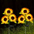 Peach Forest Solar-Sonnenblumen-Gartenleuchte – LED, Wasserdicht, Windresistent | CCC/CE/RoHS | 1- & 3-köpfig | Garten & Terrasse