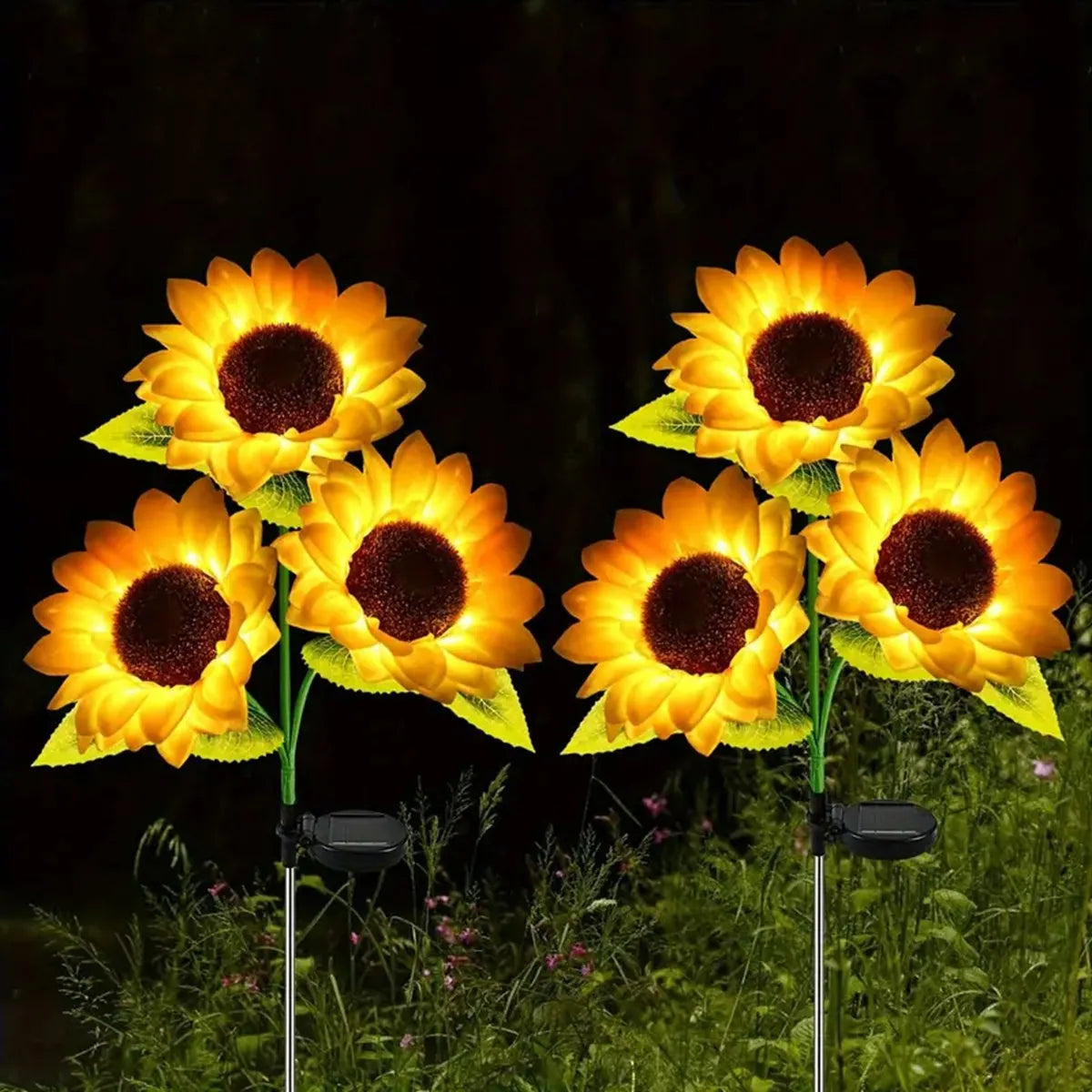 Peach Forest Solar-Sonnenblumen-Gartenleuchte – LED, Wasserdicht, Windresistent | CCC/CE/RoHS | 1- & 3-köpfig | Garten & Terrasse