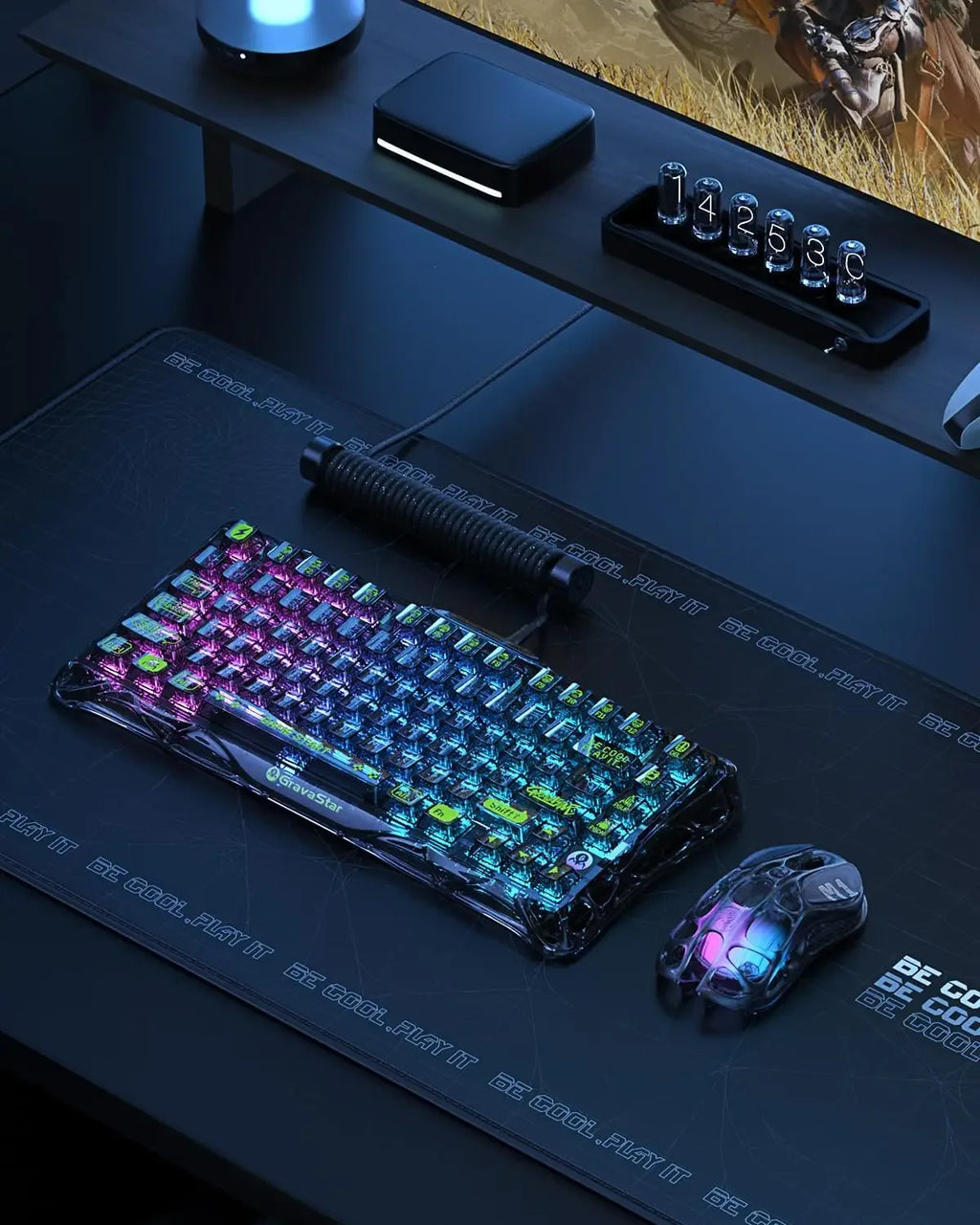 GravaStar K1 Bluetooth Drahtlose mechanische Tastatur aus Aluminiumlegierung Tri-Mode RGB Light E-Sport-Gaming-Tastatur PC-Zubehör