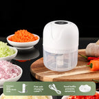 Elektrischer Mini-Knoblauchzerkleinerer – 5W, USB, IPX65, Edelstahlklingen | 100ml & 250ml | CE | Weiß & Grün