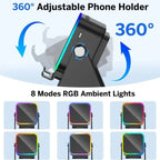 5-in-1 Bluetooth-Lautsprecher mit Smartphone-Halterung & RGB-Licht – HIFI, Induktion, Bluetooth 5.3