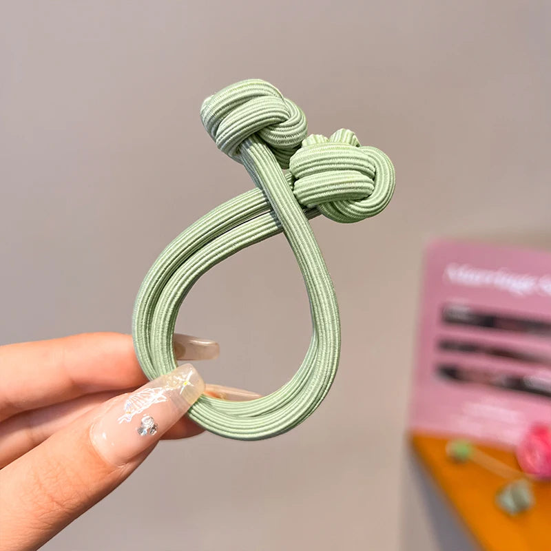 Haarband mit Knotendesign, elastisches Nylon-Haargummi für Pferdeschwänze, dickes und strapazierfähiges Haarstyling-Accessoire, schlichte Eleganz und Niedlichkeit für jeden Tag, verschiedene Farboptionen