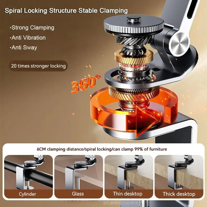 iPad-Halterung für Schreibtisch, Aluminiumlegierung, Tablet, magnetischer Ständer, faltbare Armhalterung für 4,7–15,6 Bildschirm, Telefon, Monitor, Galaxy