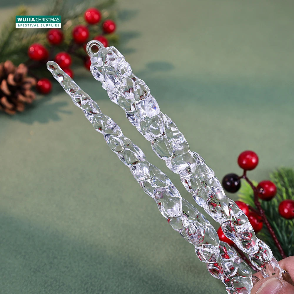 10 stücke Weihnachten Dekoration Acryl Klar eiszapfen Simulation Eis Weihnachten Baum Hängende Ornamente Winter Party Neue Jahr Decor Liefert