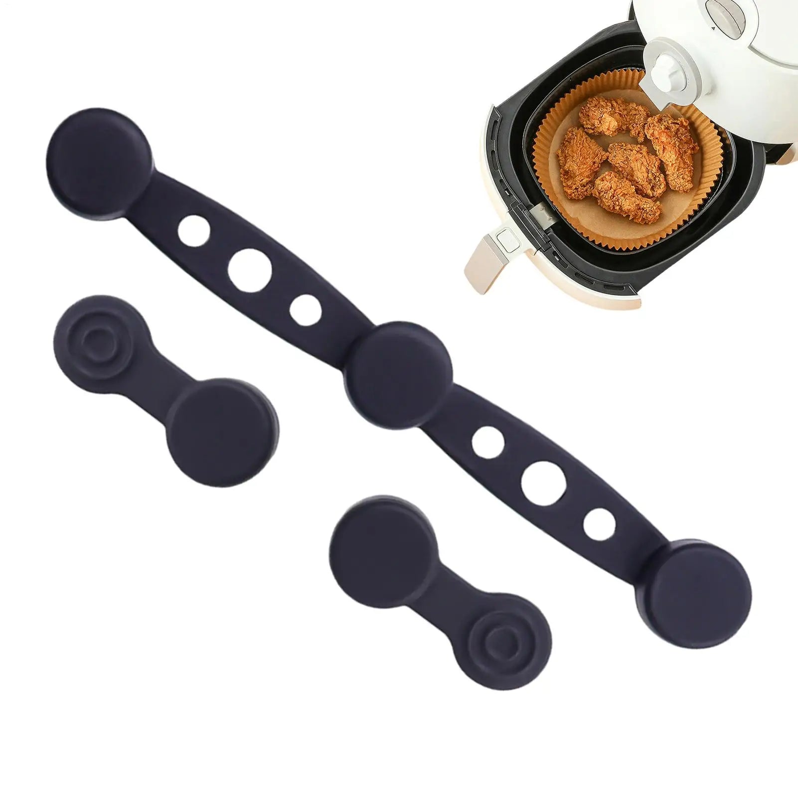 Luftfritteusen-Magnete für Pergamentpapier, Silikon-Magnet, Schnalle, Luftfritteusen-Zubehör, Liner-Halter, Ersatzteile, 3 Farben
