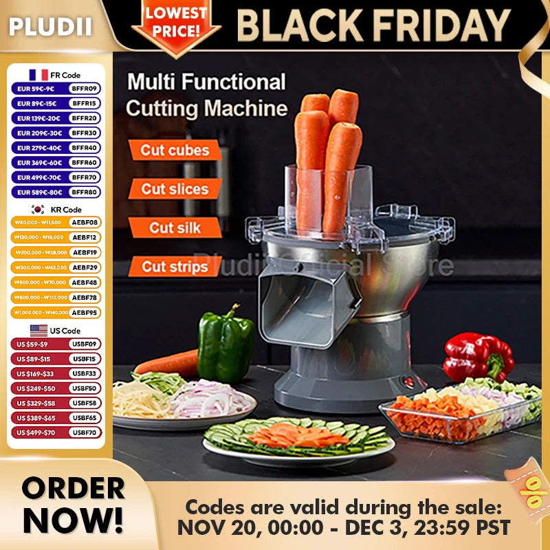 M1 Kommerzieller elektrischer Gemüseschneider, multifunktionale Küchenmaschine, kompakter Schnittlauch, Frühlingszwiebelschneider für Küche, Restaurant, Zuhause