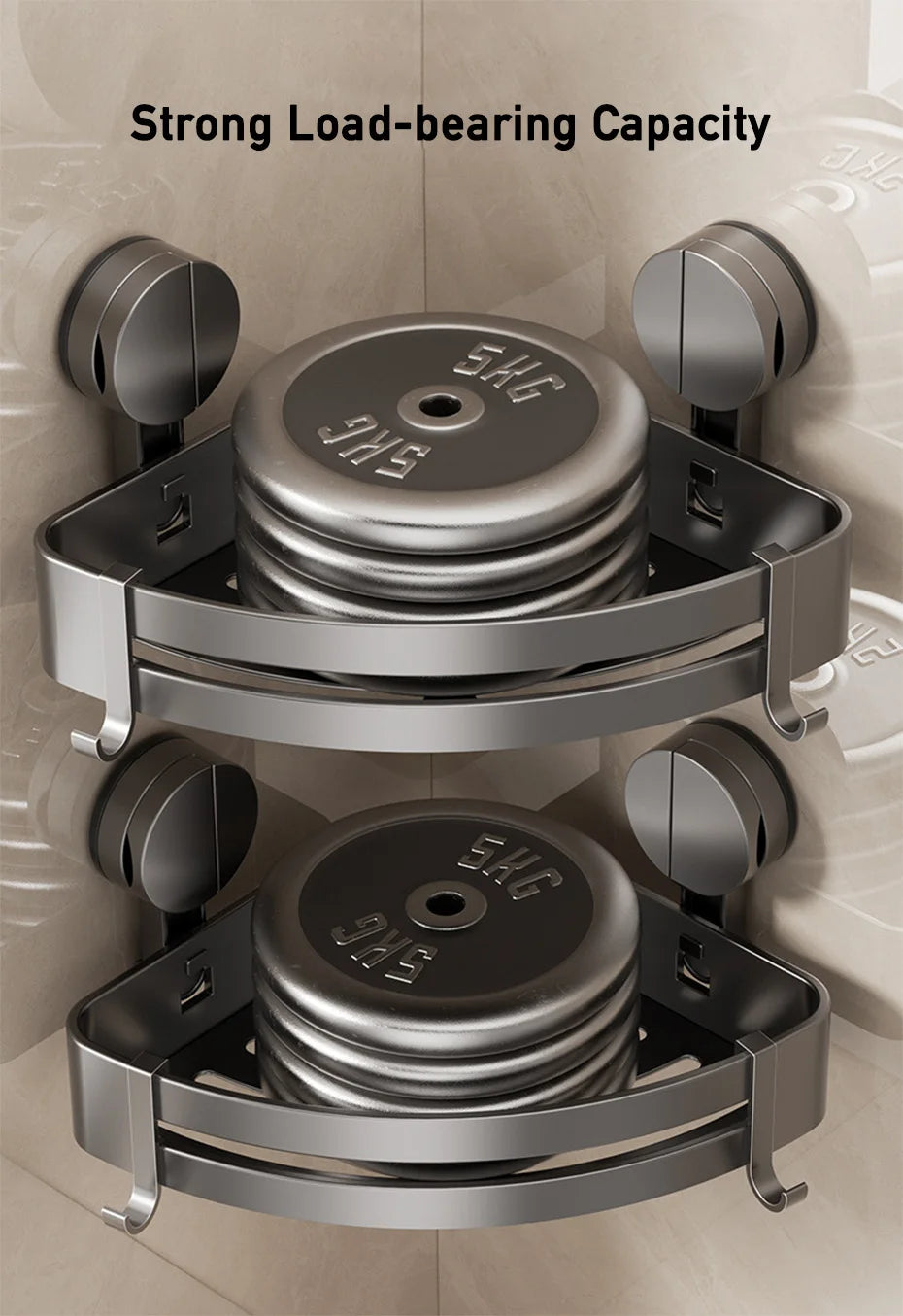 Badezimmer-Ecklagerregal, Saugnapf, Halterung an der Wand, Dusch-Caddy-Box, abnehmbares Badezimmer, Küche, Toilette, Organizer-Rack