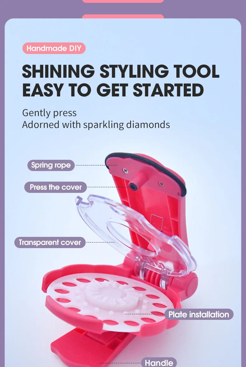 Magie Blingbling Mädchen Haar Diamant Bohrer Maschine DIY Pretend Play Werkzeug kinder Pädagogisches Spielzeug Kunststoff Diamant Aufkleber Ap...