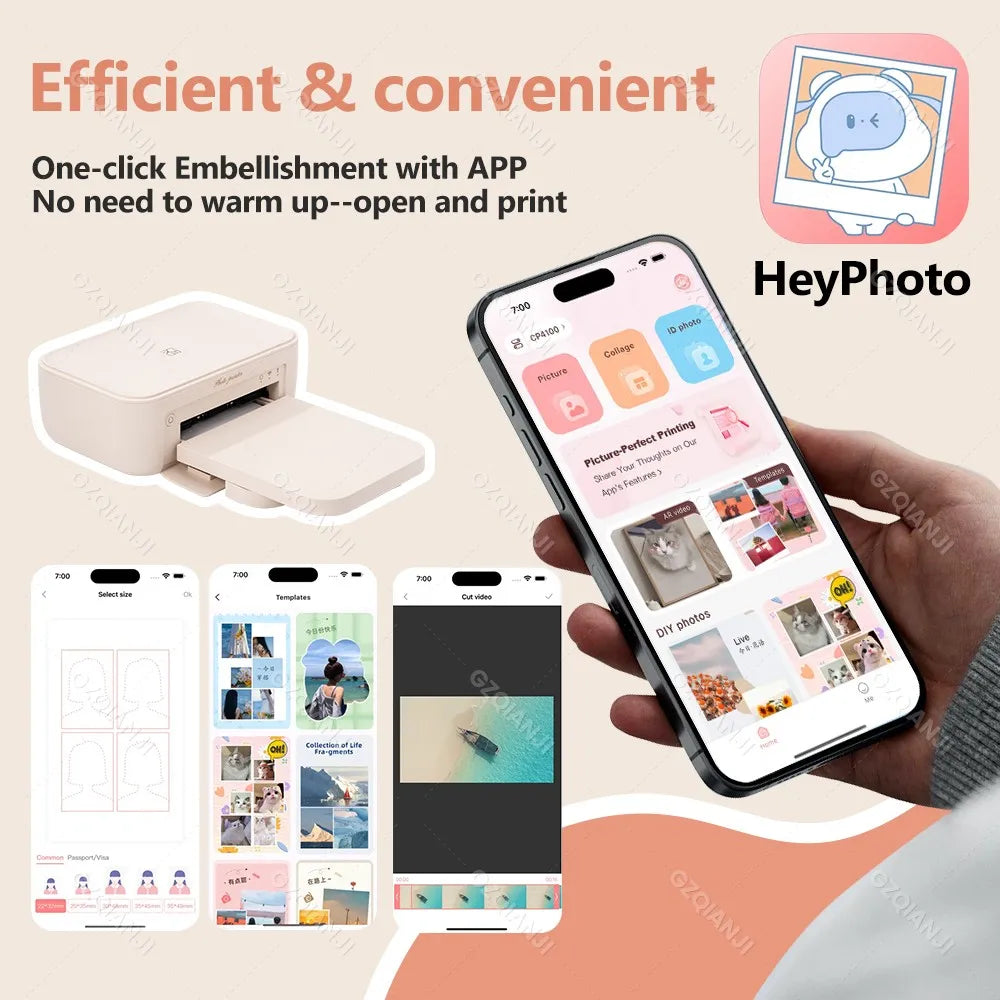 HPRT CP4100 Bluetooth Fotodrucker – 300DPI, 10x15cm, Thermosublimation, AR-Fotos, EU/US