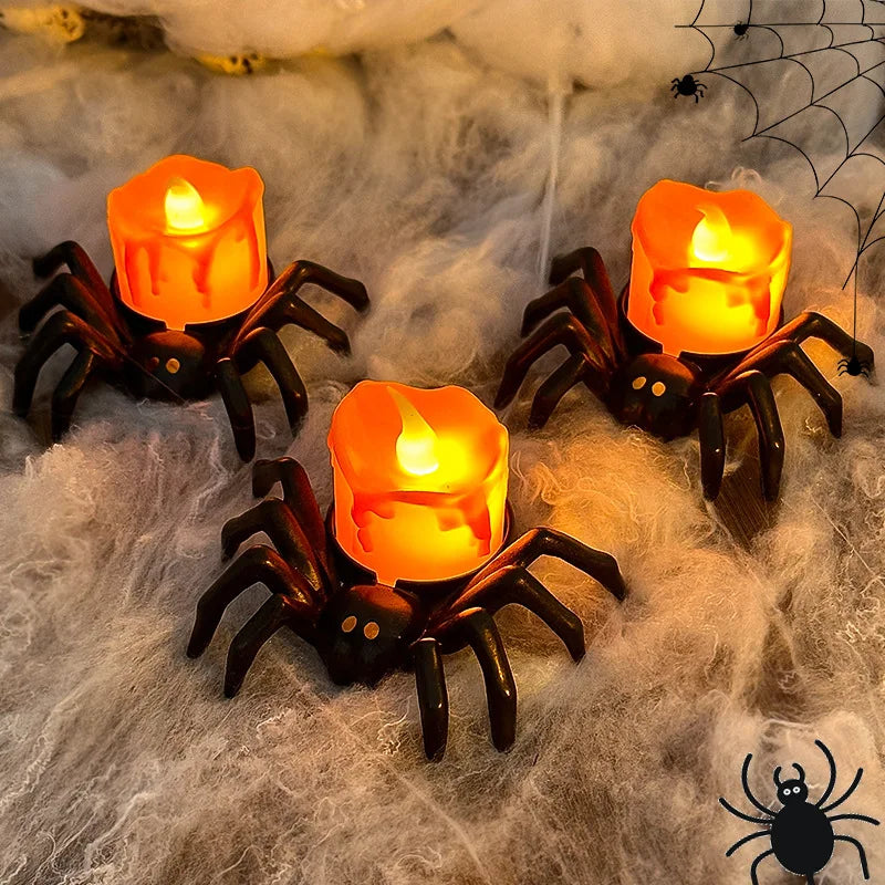 Halloween LED-Dekolicht mit Kürbis- und Spinnenmotiv, 1 oder 2 Stück