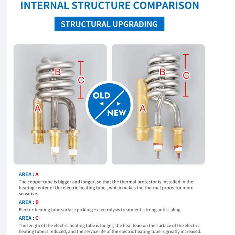 ATWFS 3300 W Instant-Warmwasserhahn, elektrischer Wasserhahn, moderner Durchlauferhitzer, Wasserhahn für die Küche, Warmwasserbereiter