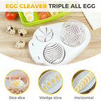 Eierschneider, 3-Wege-Schneider für gekochte Eier, Edelstahldraht, Multifunktions-Küchenmaschine, Küchenzerkleinerer, Werkzeug mit Behälter