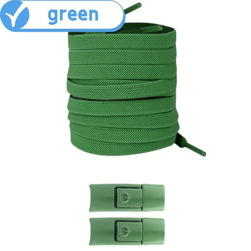 Neu ohne Krawatten, elastische Schnürsenkel, keine Krawatte, Schnürsenkel, Press-Lock-Schnürsenkel, Sneaker, Kinder und Erwachsene, 8 mm, verbreiterte flache Schnürsenkel für Schuhe