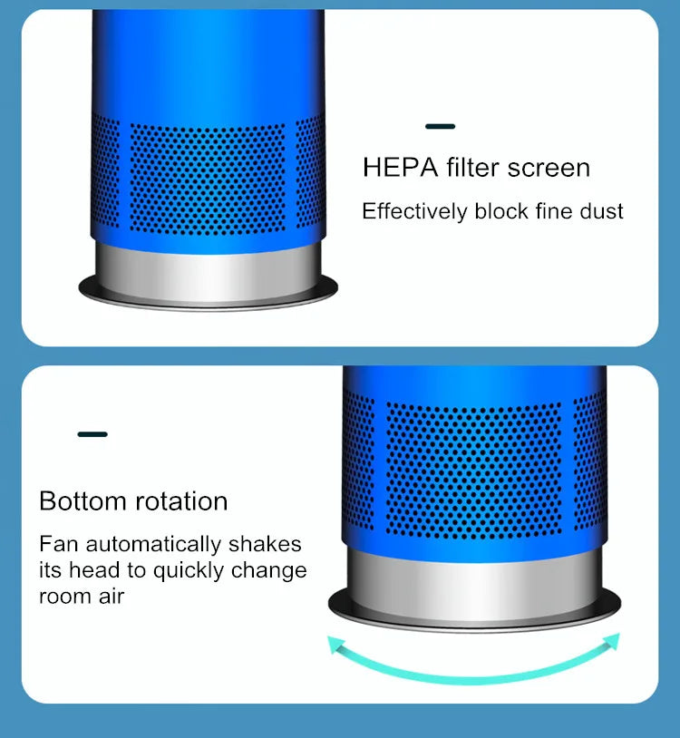 42-Zoll-220-V-Lüfter ohne Flügel, Dual-Purpose-Kühlung und Heizung, leise Heizung für zu Hause, schnelle Luftzirkulation und Reinigungsturm