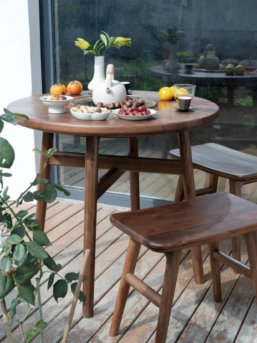 Herd-Teetisch mit schwarzem Walnuss-Massivholz, neuer Carbongrill im chinesischen Stil für den Außenbereich und Teezubereitung