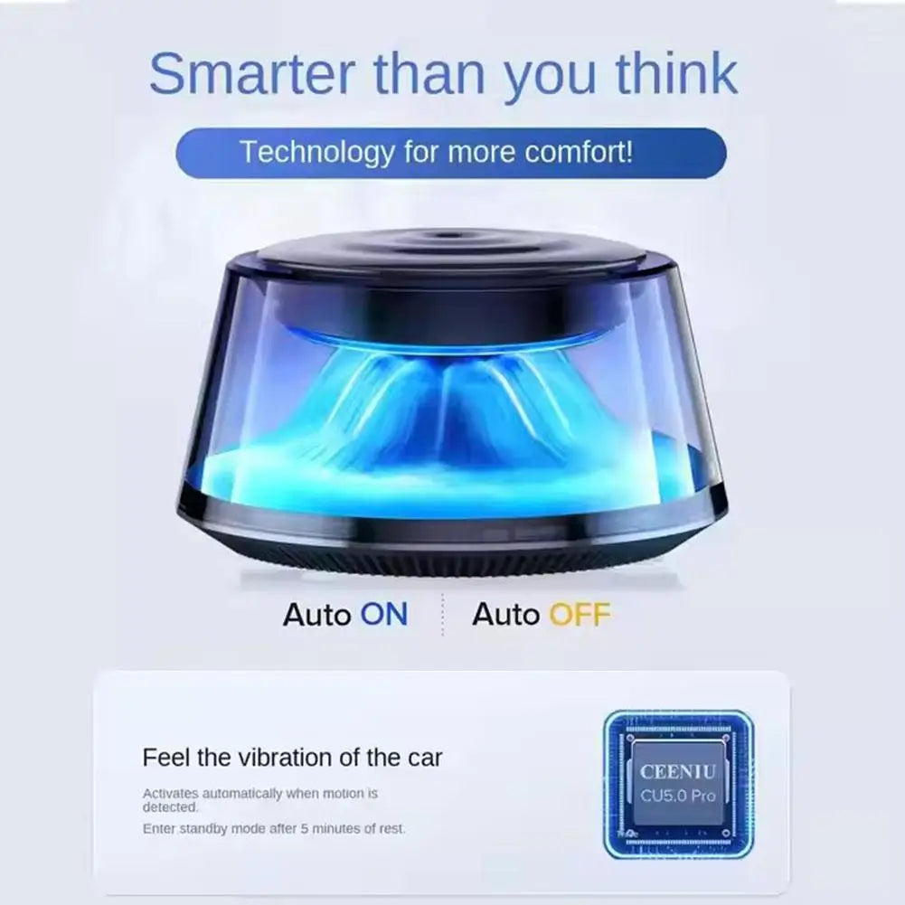 Snow Mountain Smart Car Duftdiffusor, wiederaufladbarer Luftdiffusor, Auto-Lufterfrischer, Wolkennebel mit RGB-Licht, Auto-Innenraum