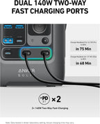 Anker SOLIX C300 DC Power Bank Station 288Wh Tragbares Kraftwerk 90000mAh Akku 300W Solargenerator für Camping Reisen