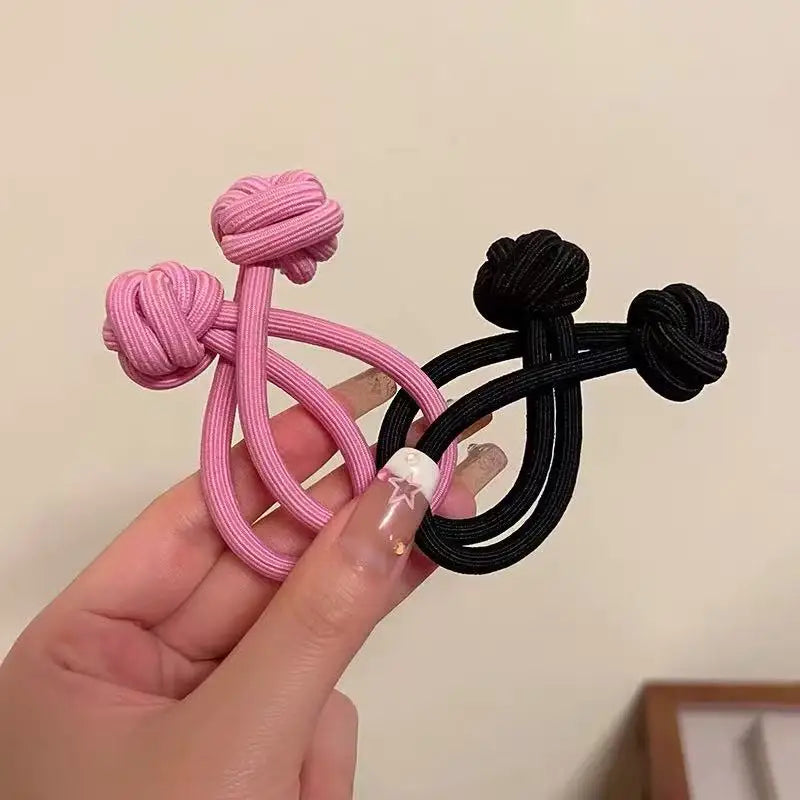 Haarband mit Knotendesign, elastisches Nylon-Haargummi für Pferdeschwänze, dickes und strapazierfähiges Haarstyling-Accessoire, schlichte Eleganz und Niedlichkeit für jeden Tag, verschiedene Farboptionen